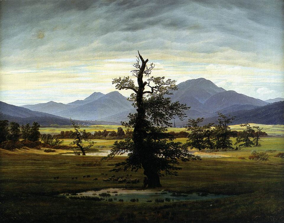 Caspar David Friedrich The Lonely Tree - Canvas Print
