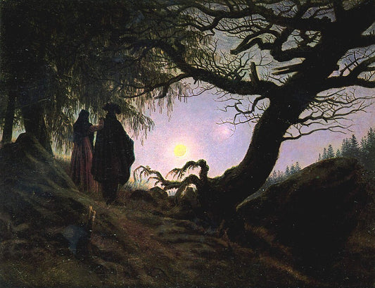 Caspar David Friedrich Man and Woman Contemplating the Moon - Canvas Print