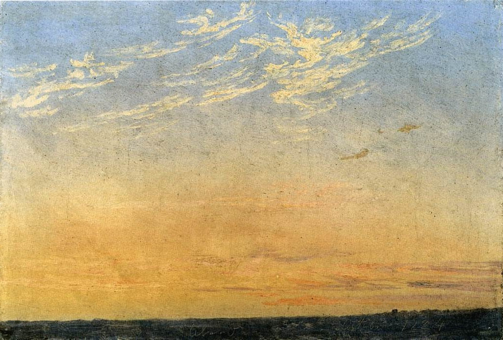 Caspar David Friedrich Evening with Clouds - Canvas Print