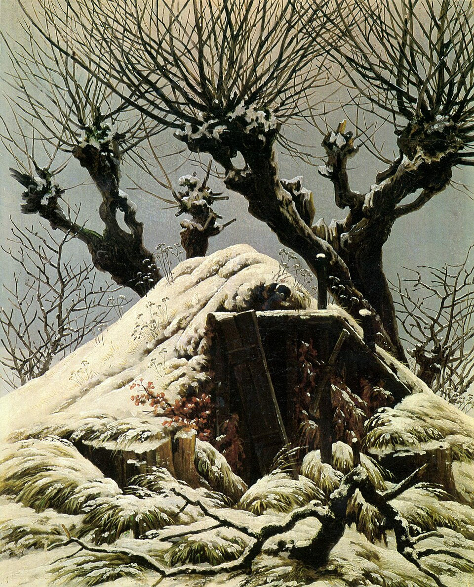 Caspar David Friedrich Cabin in the Snow - Canvas Print