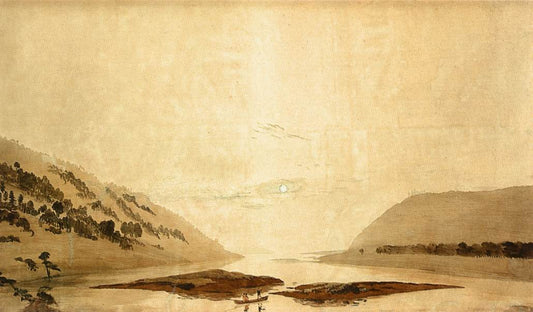Caspar David Friedrich Mountainous River Landscape - Day Version - Canvas Print