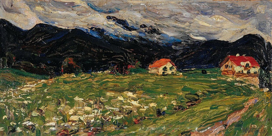 Wassily Kandinsky Kochel, Landscape with Two Houses - Canvas Print