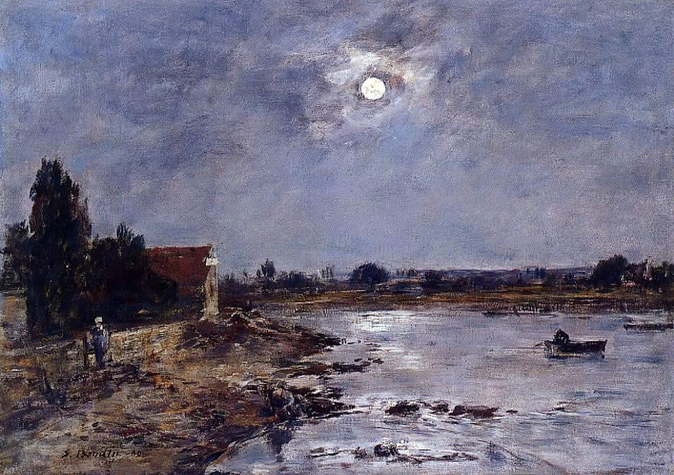  Eugene-Louis Boudin The Banks of the Touques - Moonlight - Canvas Print