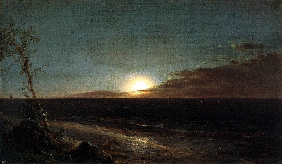  Frederic Edwin Church Moonrise (also known as The Rising Moon) - Canvas Print