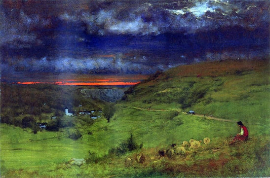  George Inness Sunset at Etretat - Canvas Print