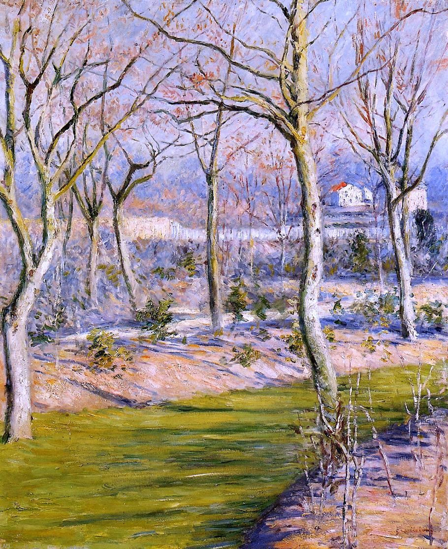  Gustave Caillebotte The Garden at Petit Gennevilliers in Winter - Canvas Print