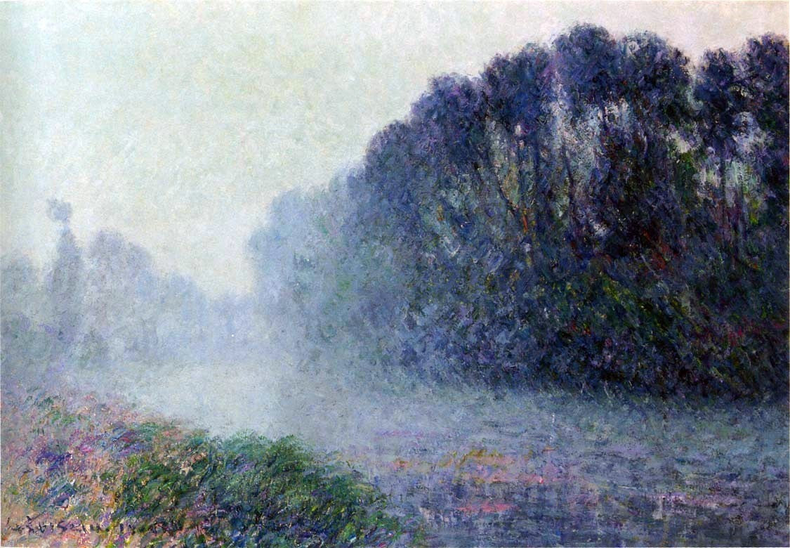  Gustave Loiseau By the Eure River - Mist Effect - Canvas Print