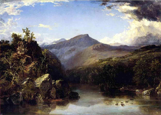  John Frederick Kensett Landscape (also known as A Reminiscence of the White Mountains) - Canvas Print