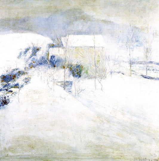  John Twachtman Snow Scene at Utica - Canvas Print