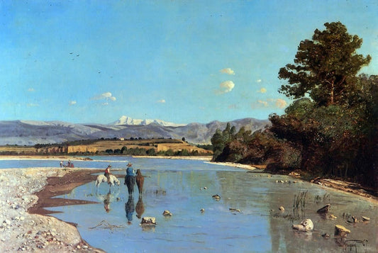  Paul-Camille Guigou The Banks of the Durance at Puivert - Canvas Print