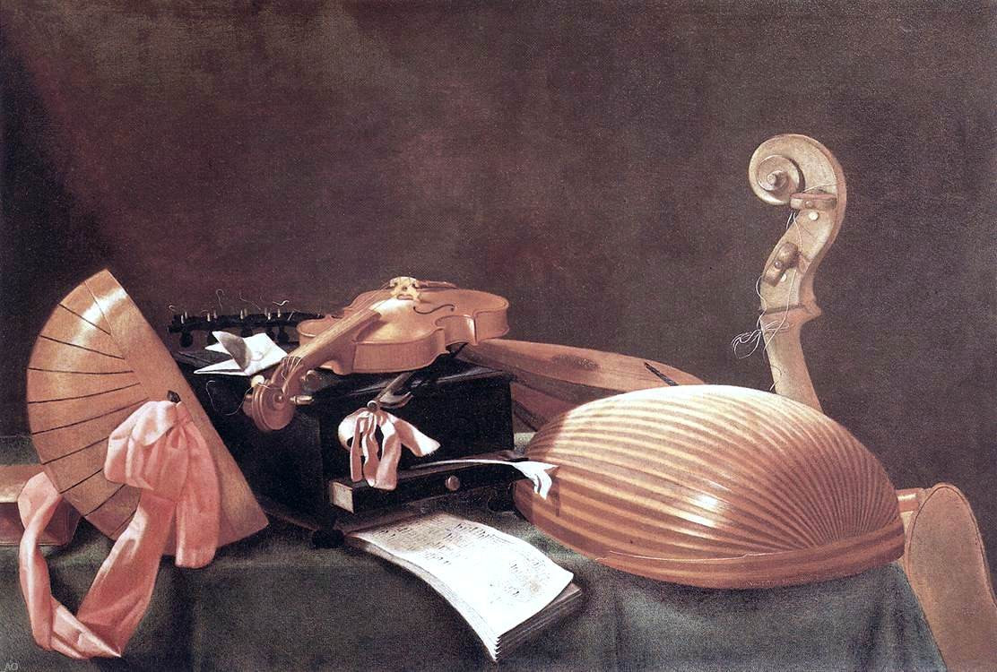  Evaristo Baschenis Still-life with Musical Instruments - Canvas Print