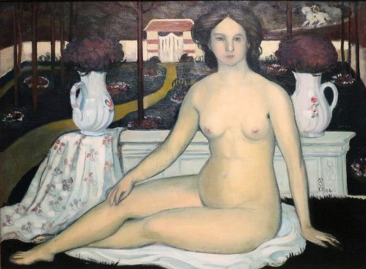 Maurice Denis Nude with Bouquet of Violets - Canvas Print