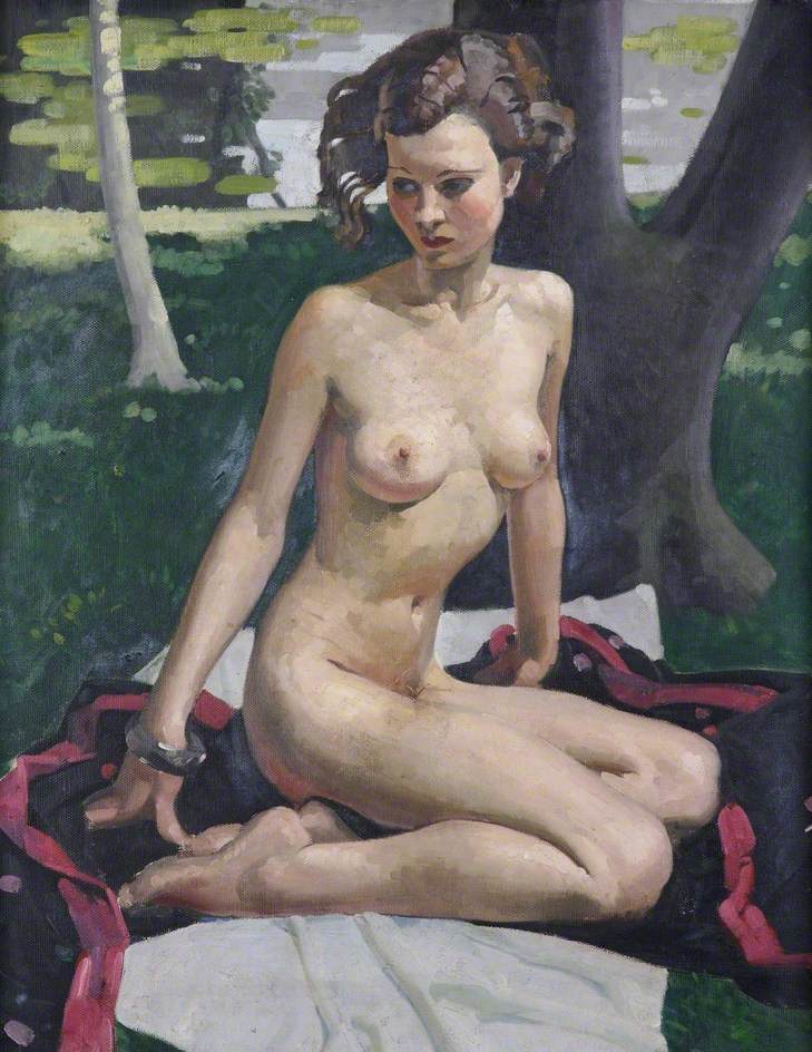 Percy Shakespeare Seated Nude - Canvas Print
