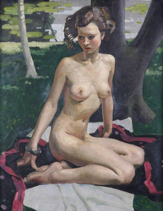 Percy Shakespeare Seated Nude - Canvas Print