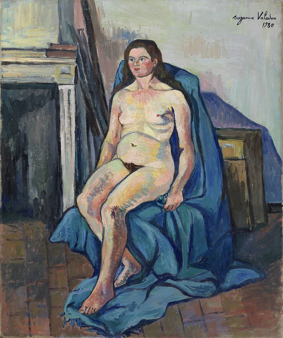 Suzanne Valadon Nude Woman with a Blue Shawl - Canvas Print