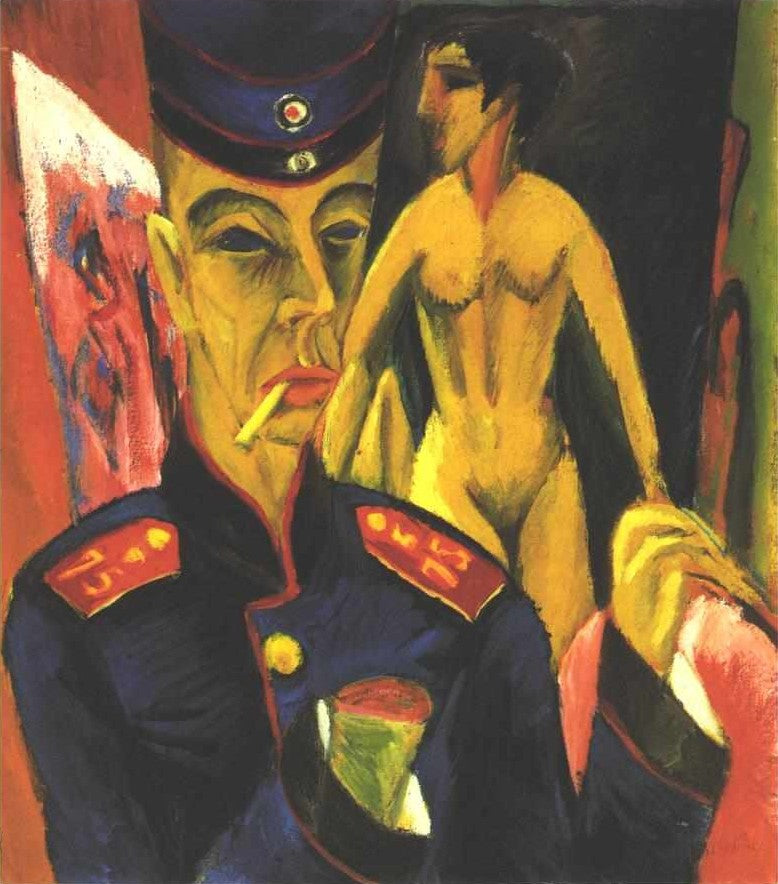 Ernst Ludwig Kirchner Self-Portrait as a Soldier - Canvas Print