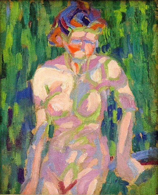 Ernst Ludwig Kirchner Female Nude with Foliage Shadows - Canvas Print