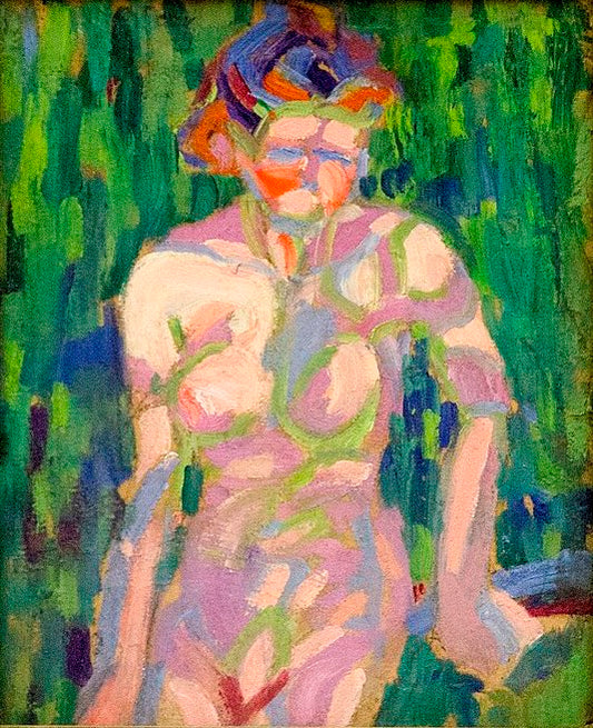 Ernst Ludwig Kirchner Female Nude with Foliage Shadows - Canvas Print