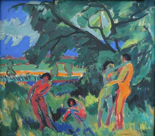 Ernst Ludwig Kirchner Naked Playing People - Canvas Print