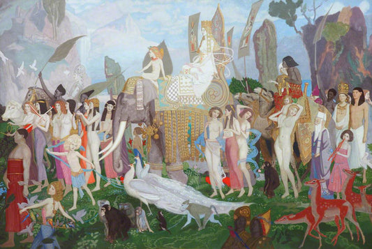 John Duncan Ivory, Apes and Peacocks - Canvas Print