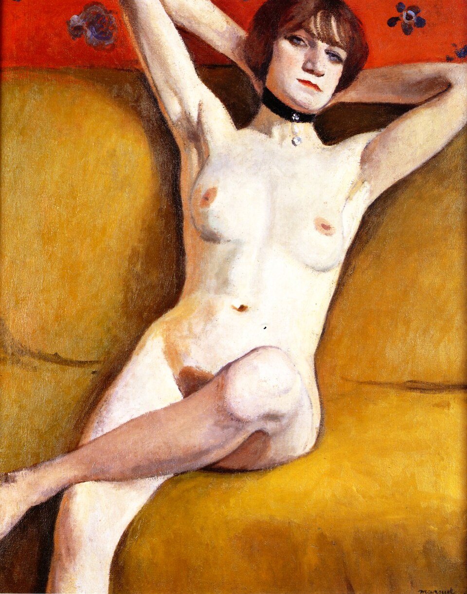 Albert Marquet Nude on a Divan - Canvas Print