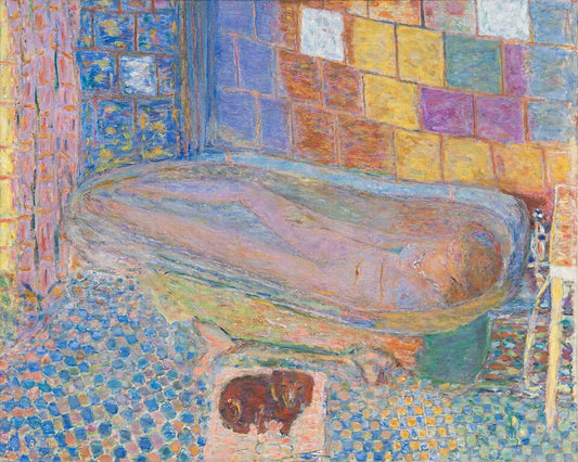 Pierre Bonnard Nude in the Bath and Small Dog - Canvas Print