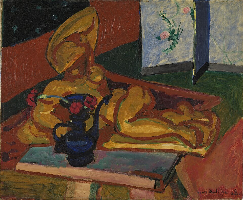 Henri Matisse Statuette and Vases on Oriental Carpet, Still Life in Red of Venice - Canvas Print