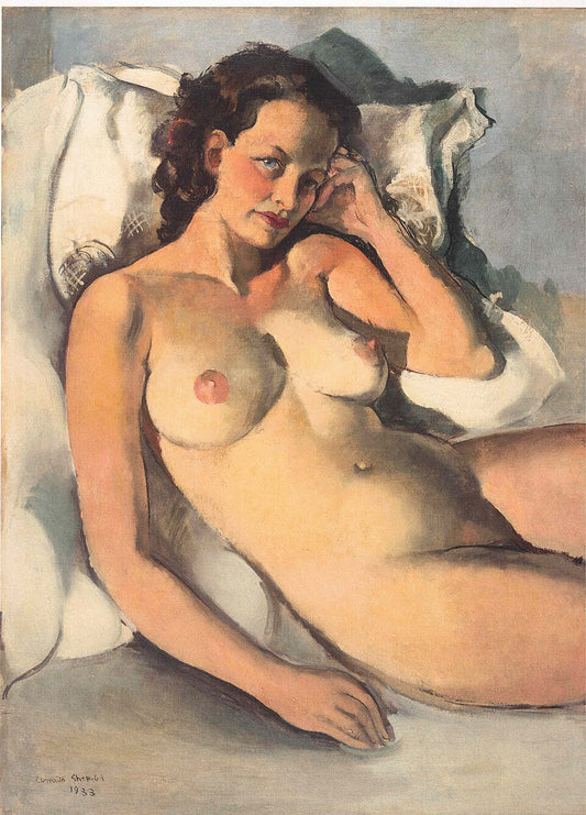 Amrita Sher-Gil Reclining Nude - Canvas Print