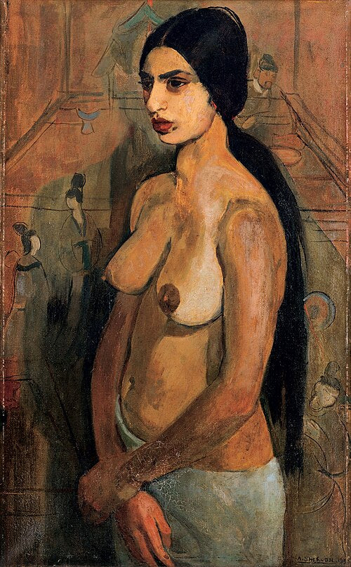 Amrita Sher-Gil Self-Portrait as a Tahitian - Canvas Print