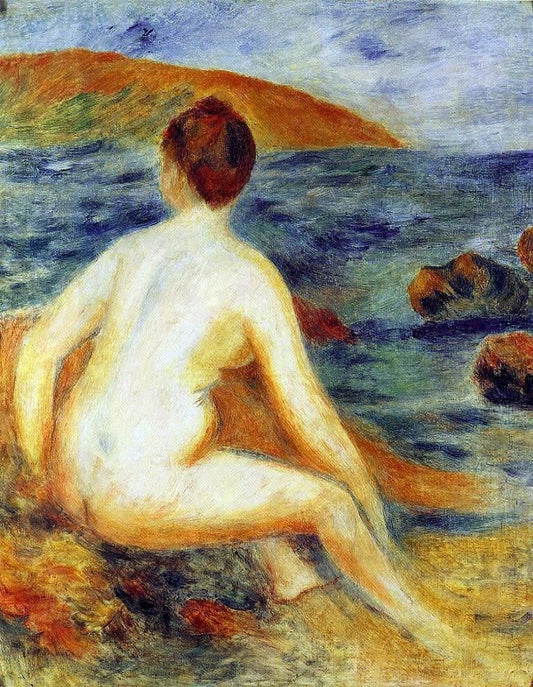  Pierre Auguste Renoir Nude Bather Seated by the Sea - Canvas Print