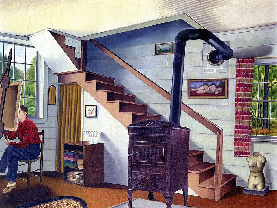 George Ault The Artist at Work - Canvas Print