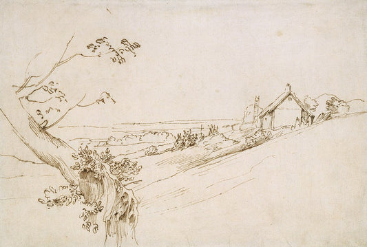 Anthony van Dyck Landscape with a Gnarled Tree and a Farm - Canvas Print