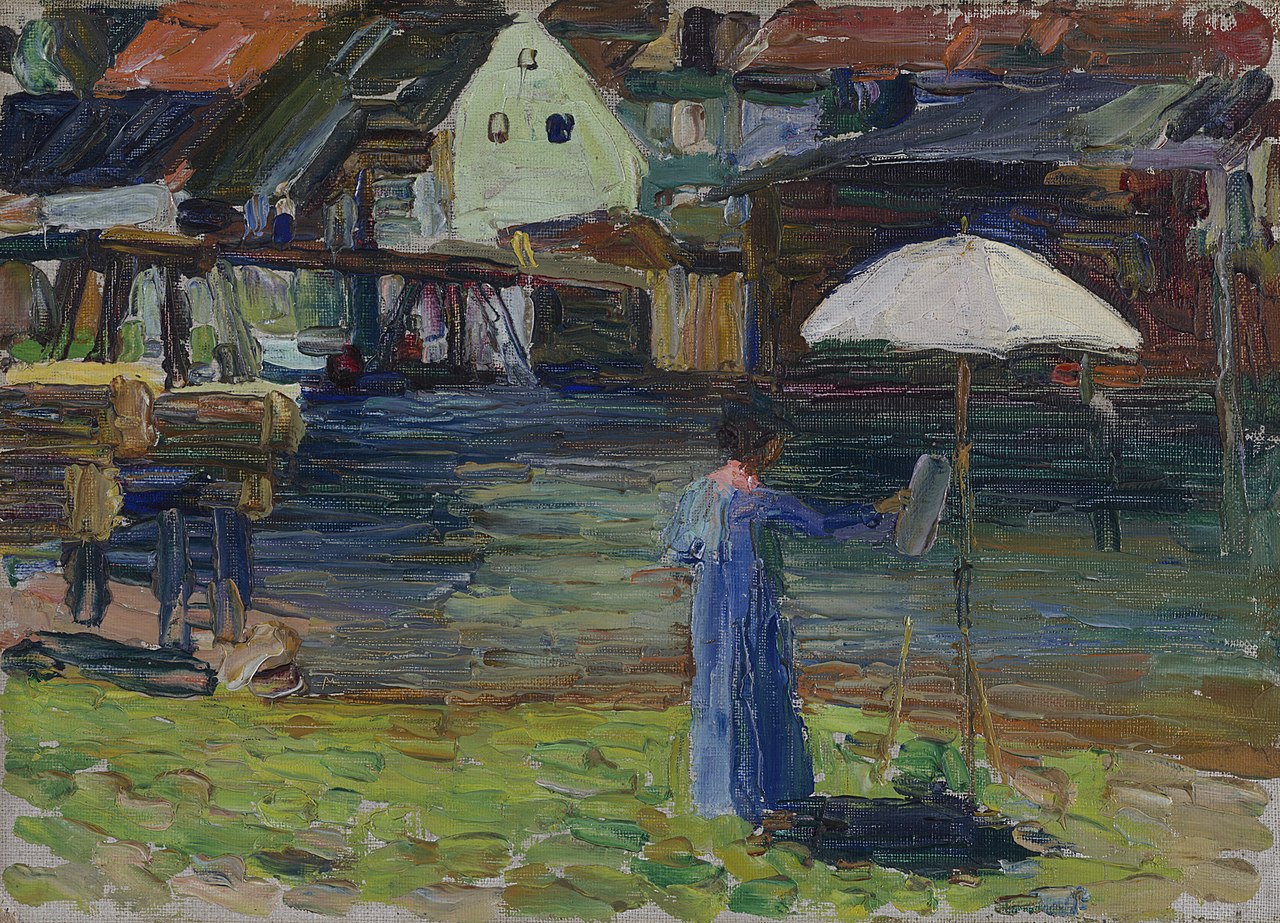 Wassily Kandinsky Kallmunz – Gabriele Munter Painting I - Canvas Print