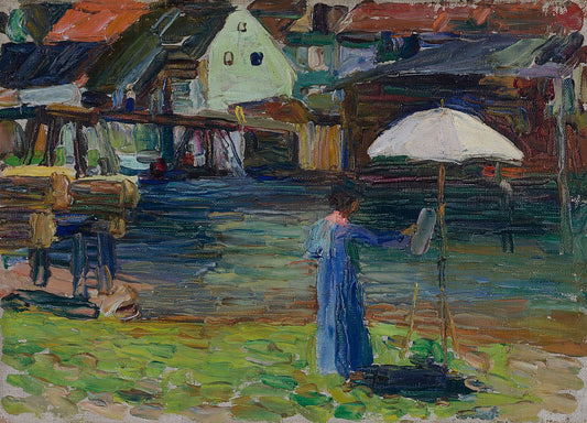 Wassily Kandinsky Kallmunz – Gabriele Munter Painting I - Canvas Print