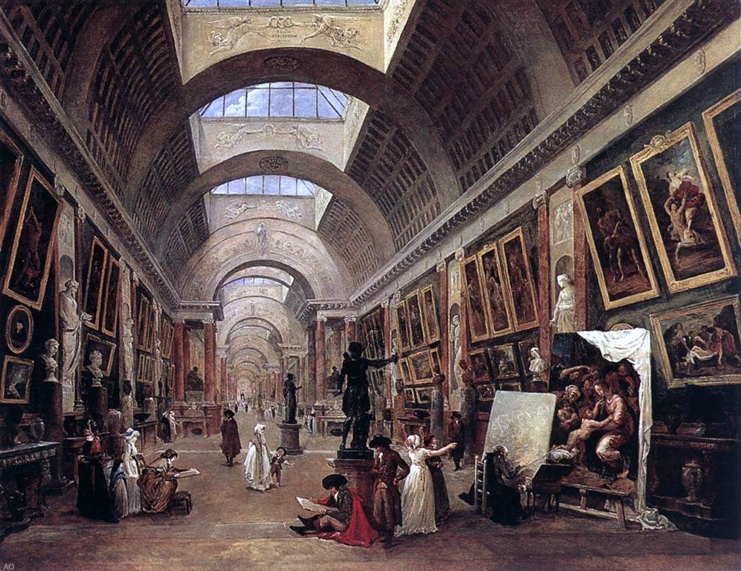  Hubert Robert Design for the Grande Galerie in the Louvre - Canvas Print