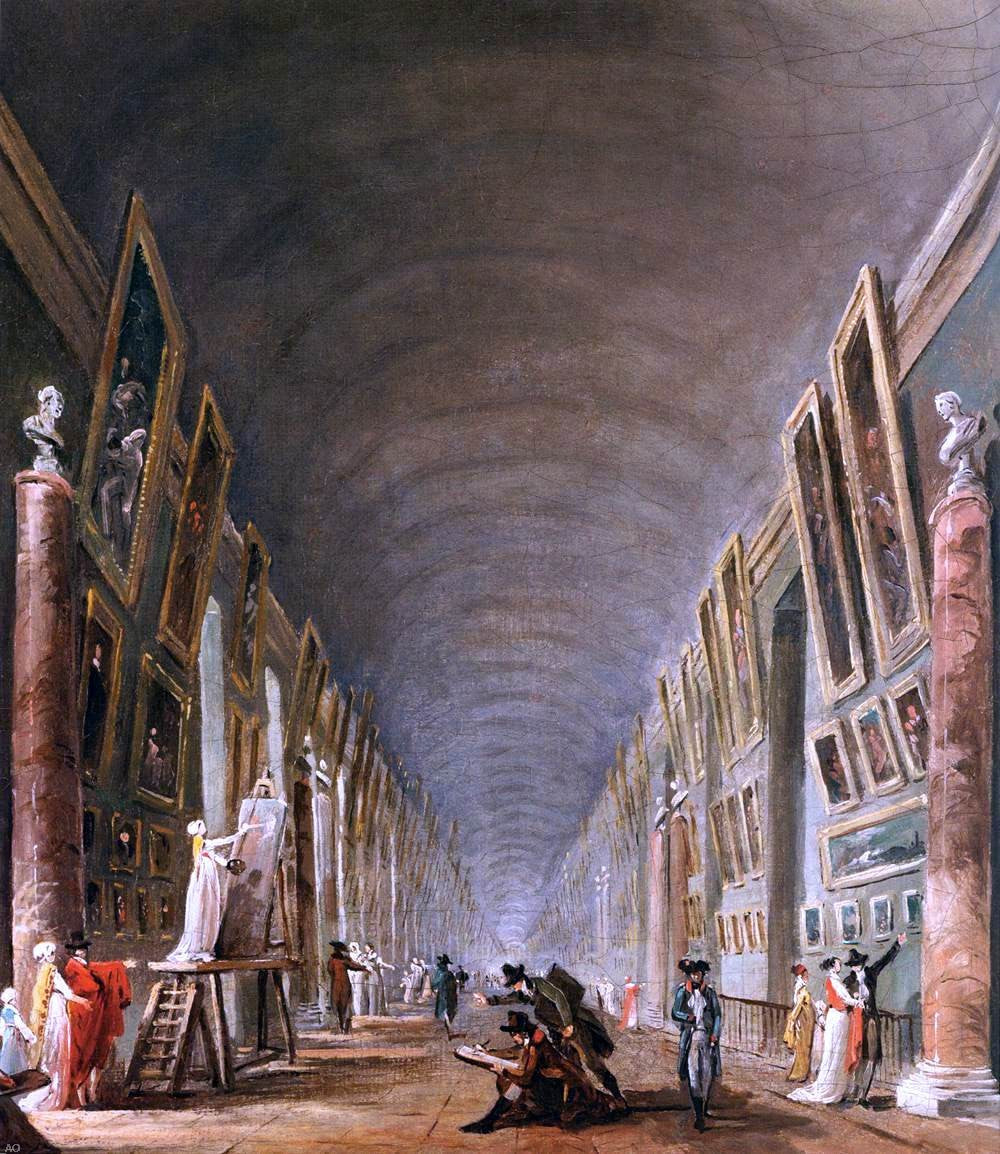  Hubert Robert The Grande Galerie (detail) - Canvas Print