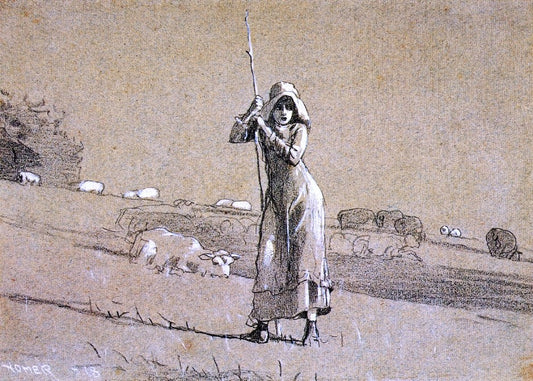  Winslow Homer The Shepherdess - Canvas Print