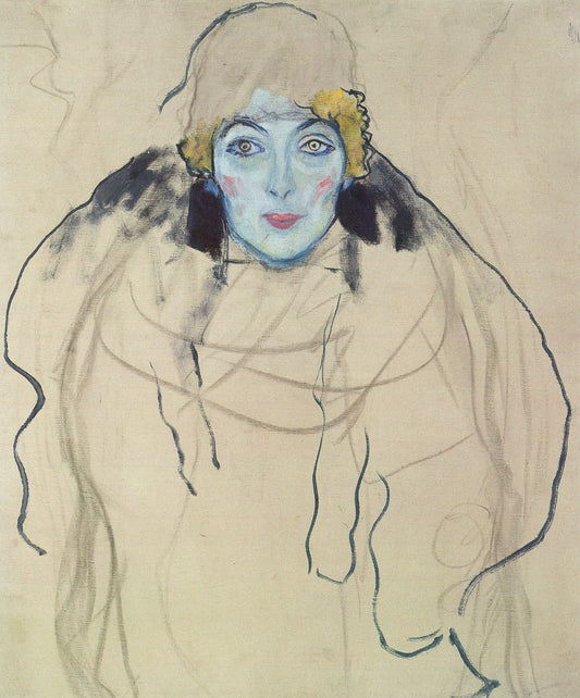  Gustav Klimt Portrait of a Lady (unfinished) - Canvas Print