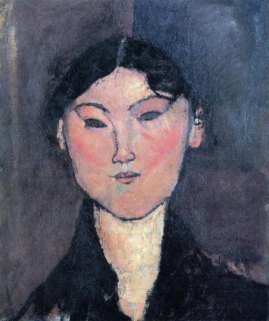  Amedeo Modigliani Woman's Head (also known as Rosalia) - Canvas Print