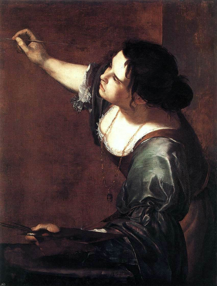  Artemisia Gentileschi Self-Portrait as the Allegory of Painting - Canvas Print