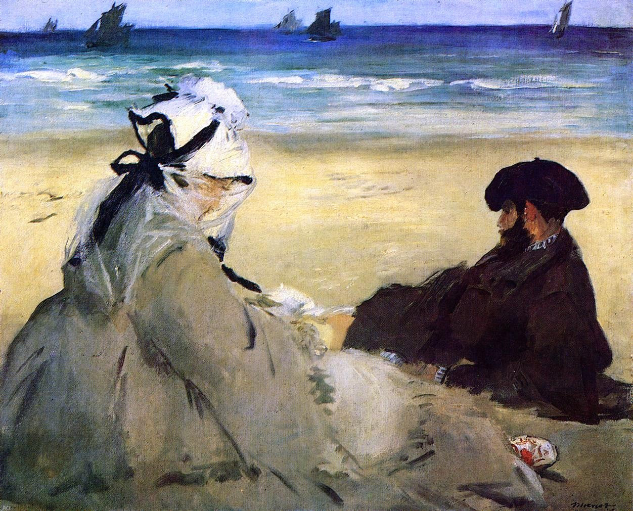  Edouard Manet On the Beach - Canvas Print