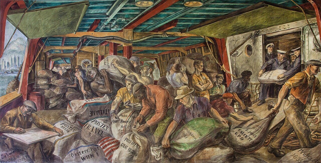 Reginald Marsh Unloading the Mail - Canvas Print