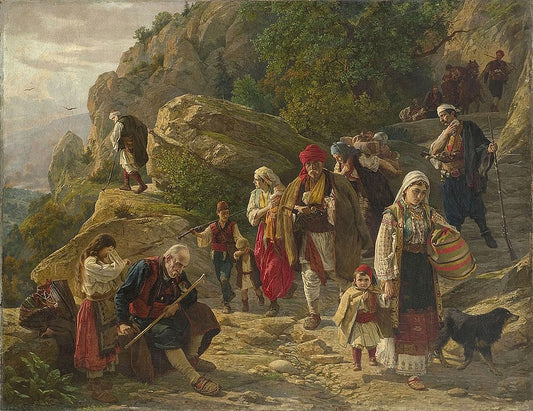 Uros Predic Refugees from the Herzegovina Uprising - Canvas Print