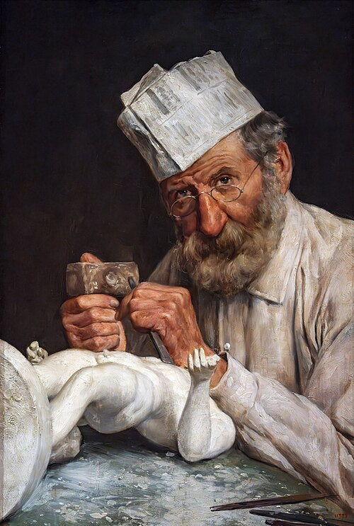 Antoni Maria Fabres Y Costa The Sculptor, Self Portrait - Canvas Print