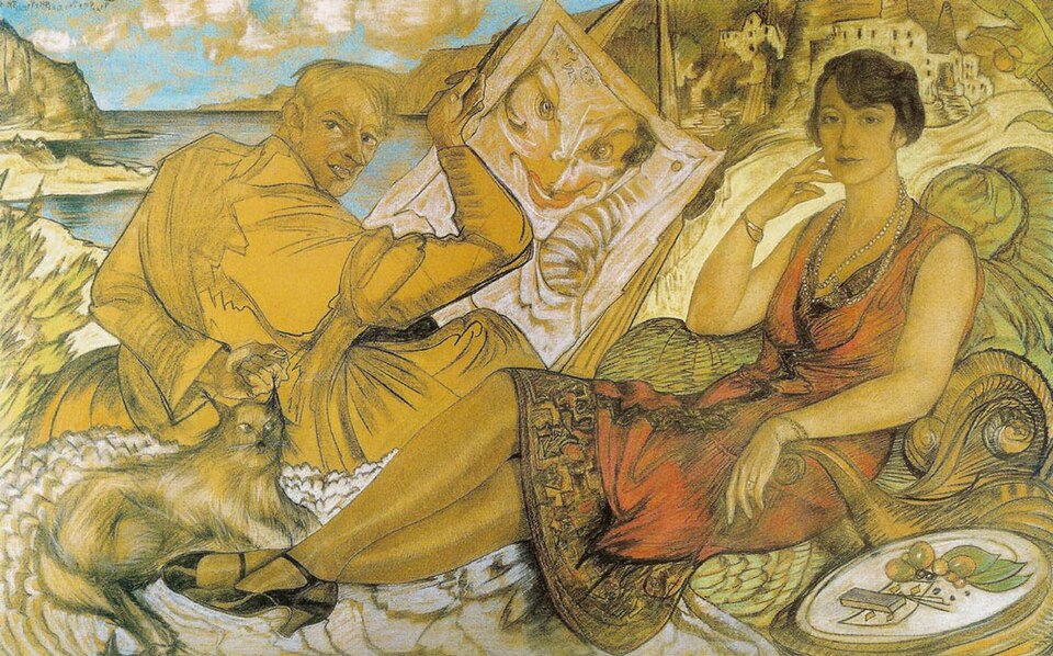 Stanislaw Ignacy Witkiewicz Self-Portrait with Mrs. Maryla Grosmanowa - Canvas Print