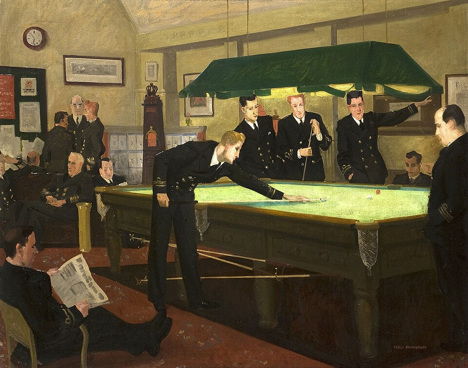 Percy Shakespeare The Ante-Room, HMS Vernon - Canvas Print
