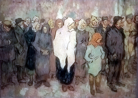 Nicolae Tonitza Queuing for Bread - Canvas Print