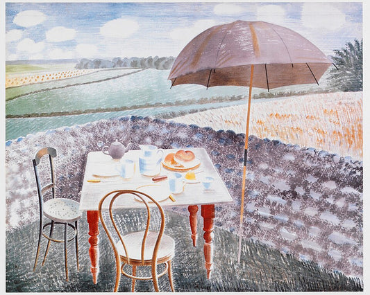 Eric Ravilious Tea at Furlongs - Canvas Print