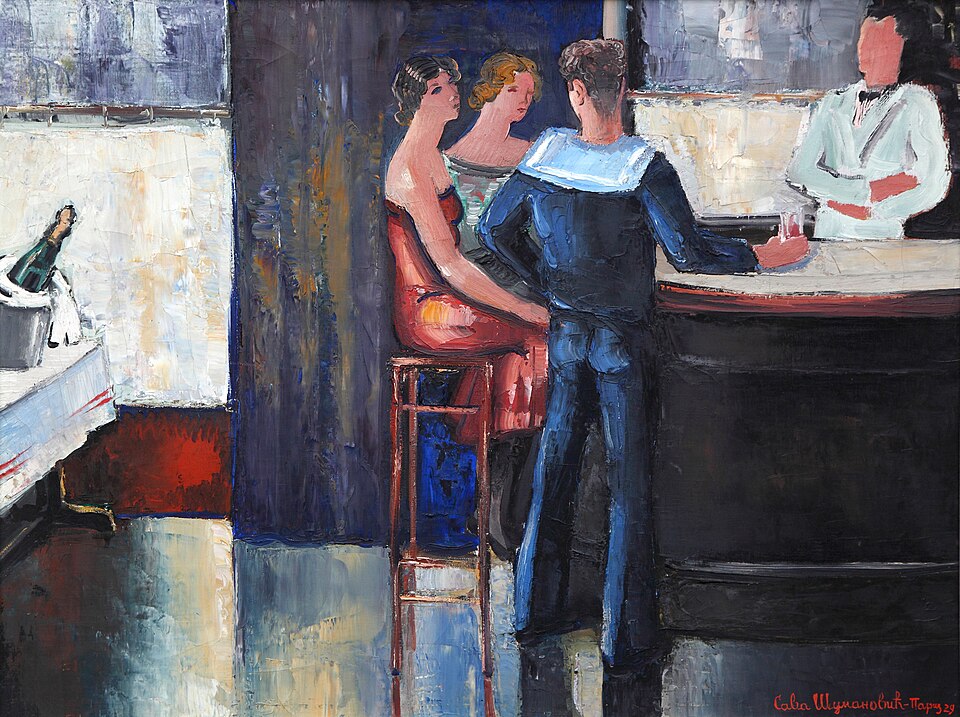 Sava Sumanovic Bar u Parizu - Canvas Print