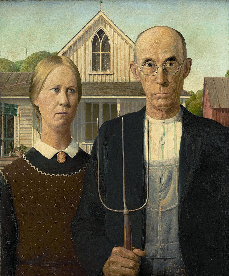 Grant Wood American Gothic - Canvas Print